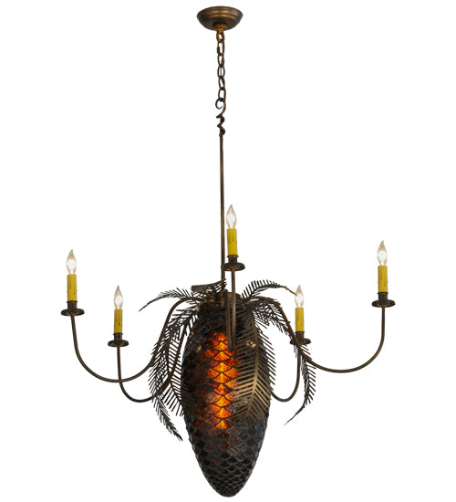 Meyda Tiffany Pinecone 19829 Chandelier Light - Antique Copper