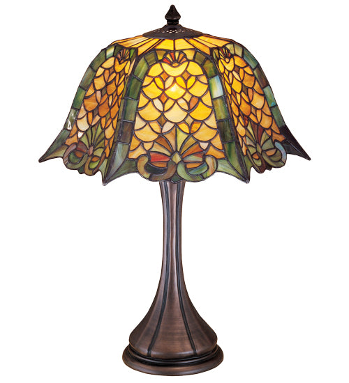 Meyda Tiffany Lighting 19876 Duffner & Kimberly Shell & Diamond One Light Table Lamp Lamp Bronze / Dark
