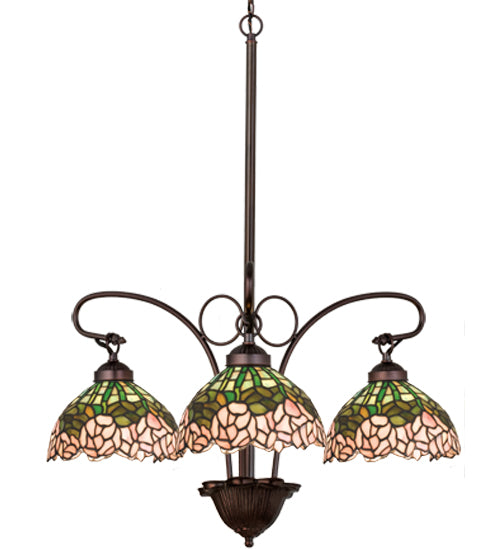 Meyda Tiffany Tiffany Cabbage Rose 19895 Chandelier Light - Mahogany Bronze