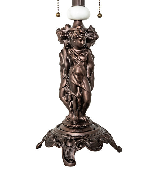 Meyda Tiffany Lighting 19904 3 Graces Two Light Table Base Lamp Bronze / Dark