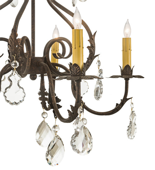 Meyda Tiffany Chantilly 199258 Chandelier Light - French Bronzed,Crystal