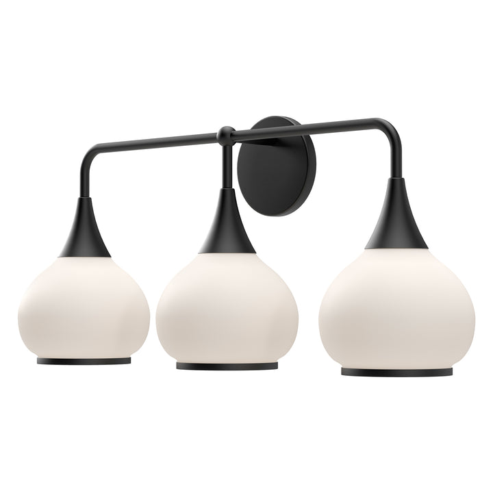 Alora Mood hazel VL524326MBOP Bath Vanity Light 11 in. wide - Matte Black/Opal Matte Glass