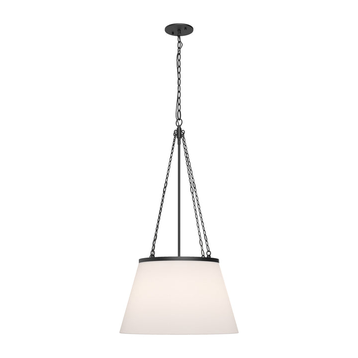 Alora Mood speakeasy PD544517MBWL Pendant Light - Matte Black/White Linen