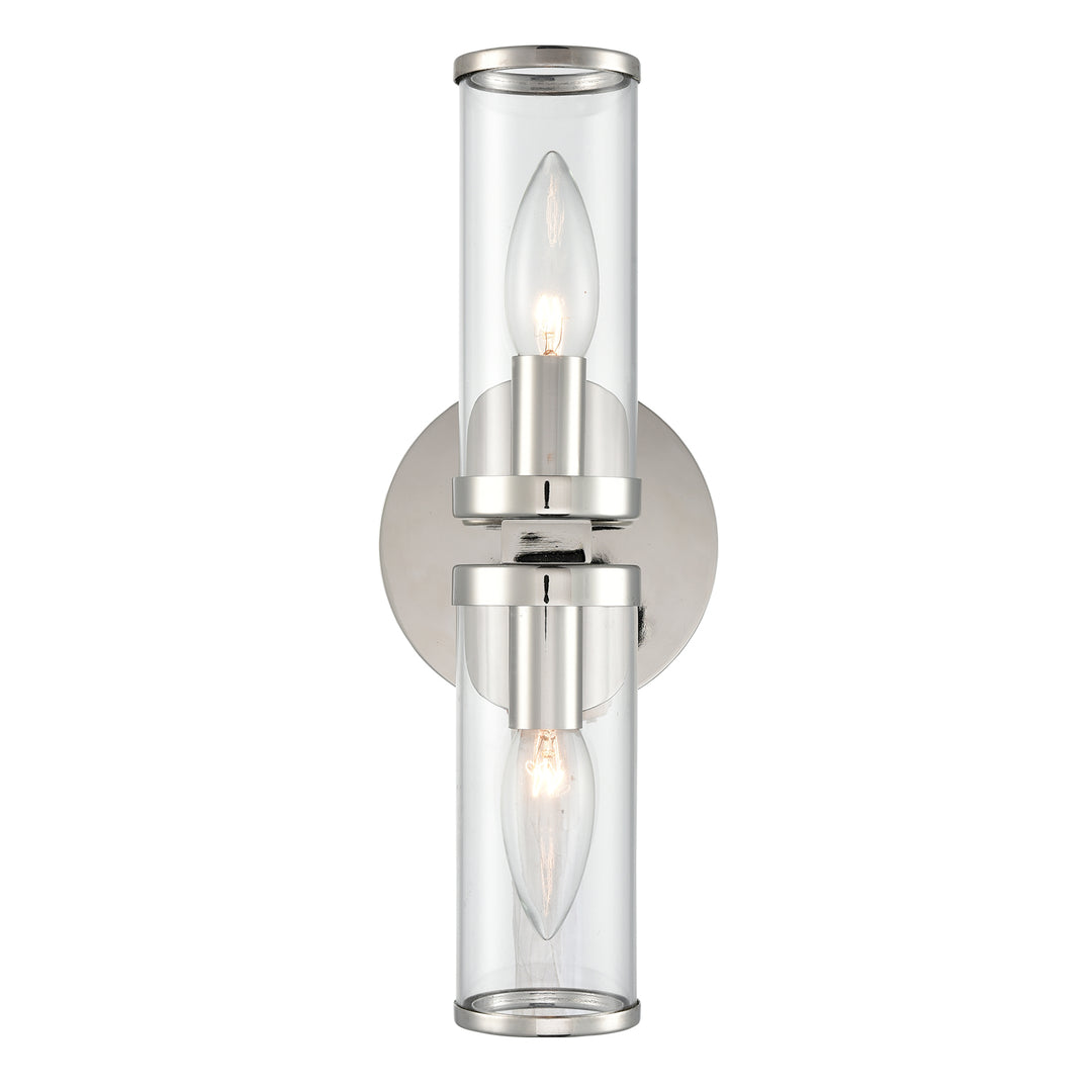 Alora revolve WV309002PNCG Wall Light - Clear Glass/Polished Nickel