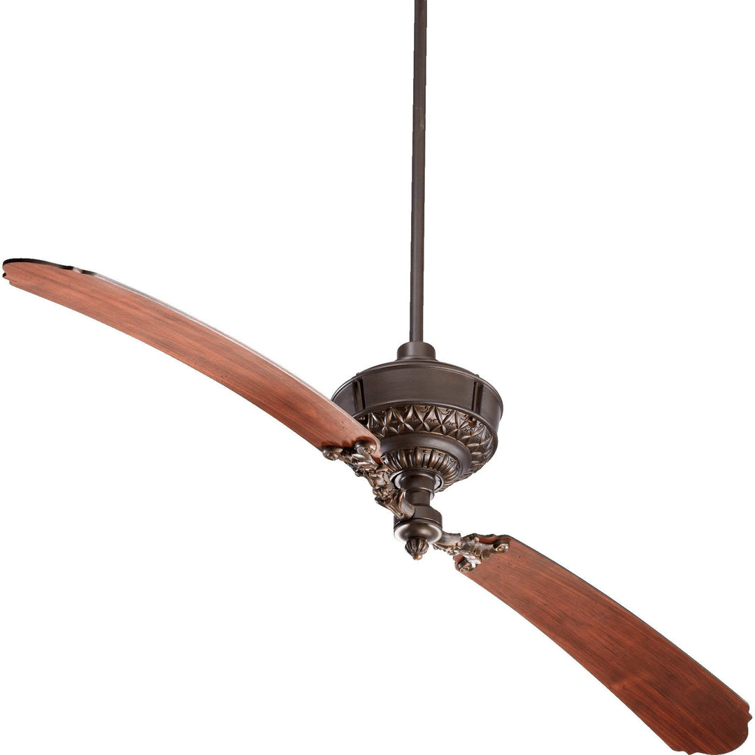 Quorum Turner 28682-86 Ceiling Fan - Oiled Bronze, Distressed Vintage Walnut