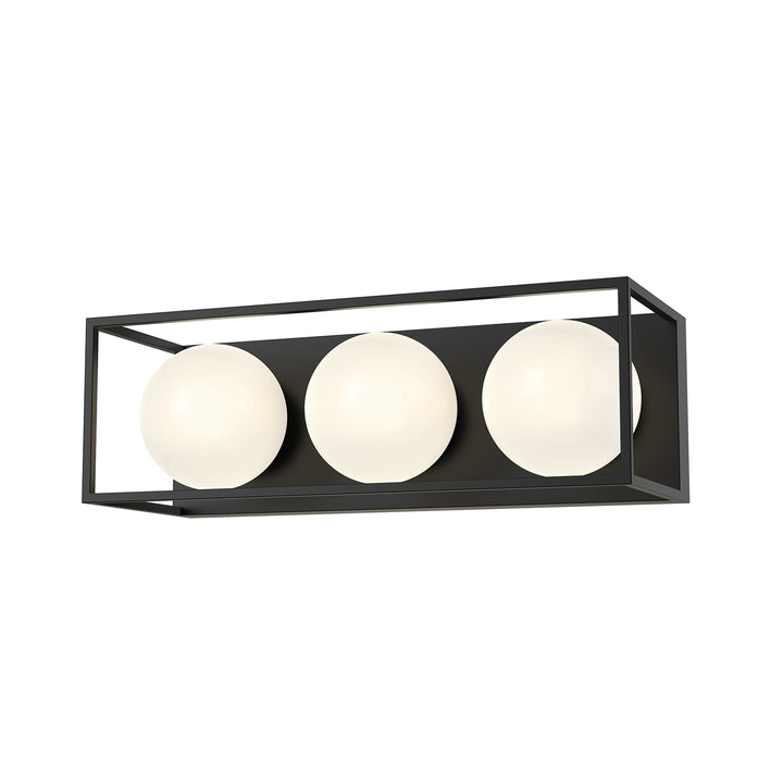 Alora Mood amelia VL519319MBOP Bath Vanity Light 10 in. wide - Matte Black/Opal Matte Glass