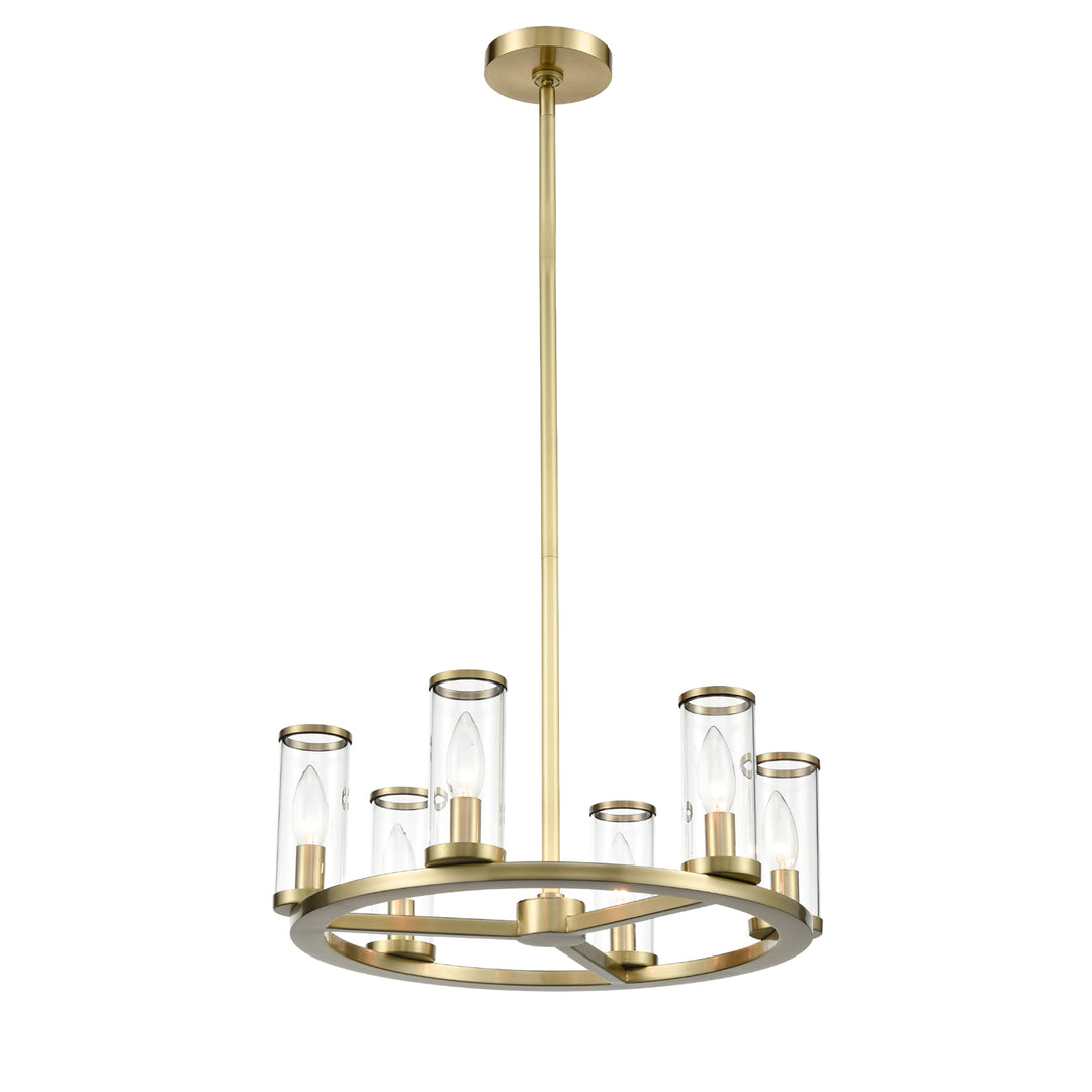 Alora revolve CH309006NBCG Chandelier Light - Clear Glass/Natural Brass