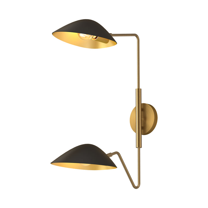 Alora Mood oscar WV550224MBAG Wall Light - Aged Gold/Matte Black
