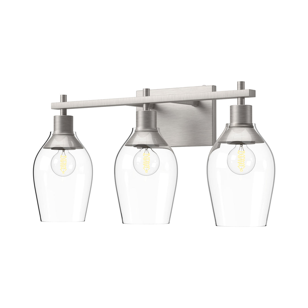 Alora Mood kingsley VL538322BNCL Bath Vanity Light 14 in. wide - Brushed Nickel/Clear Glass