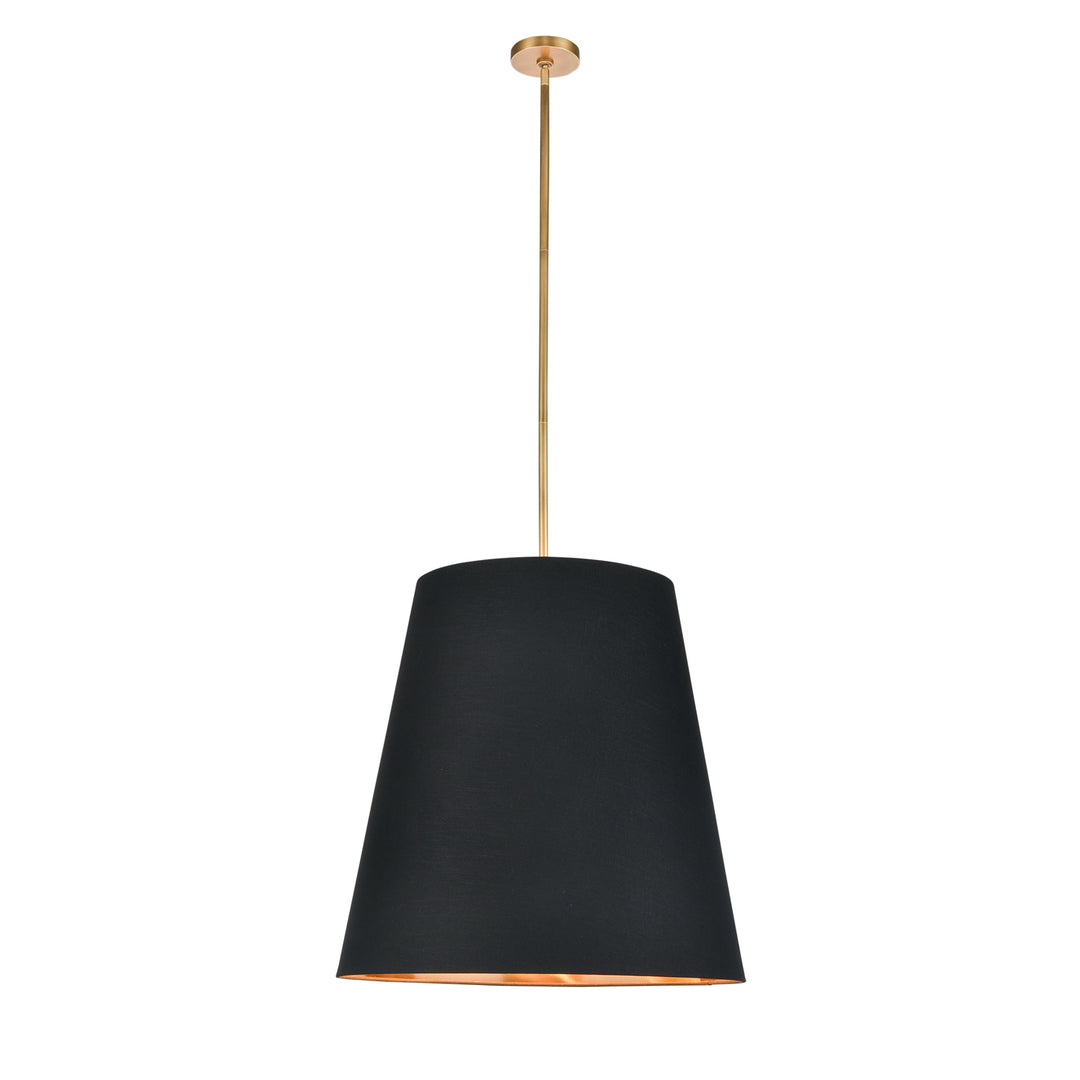 Alora calor PD311025VBBG Pendant Light - Black Linen with Gold Parchment/Vintage Brass