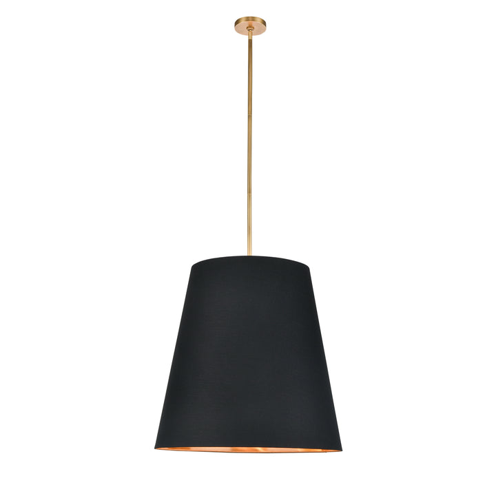 Alora calor PD311025VBBG Pendant Light - Black Linen with Gold Parchment/Vintage Brass