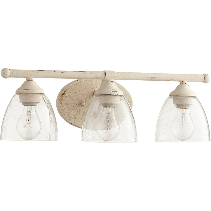 Quorum Brooks 5150-3-70 Bath Vanity Light 21 in. wide - Persian White W/ Clear/Seeded