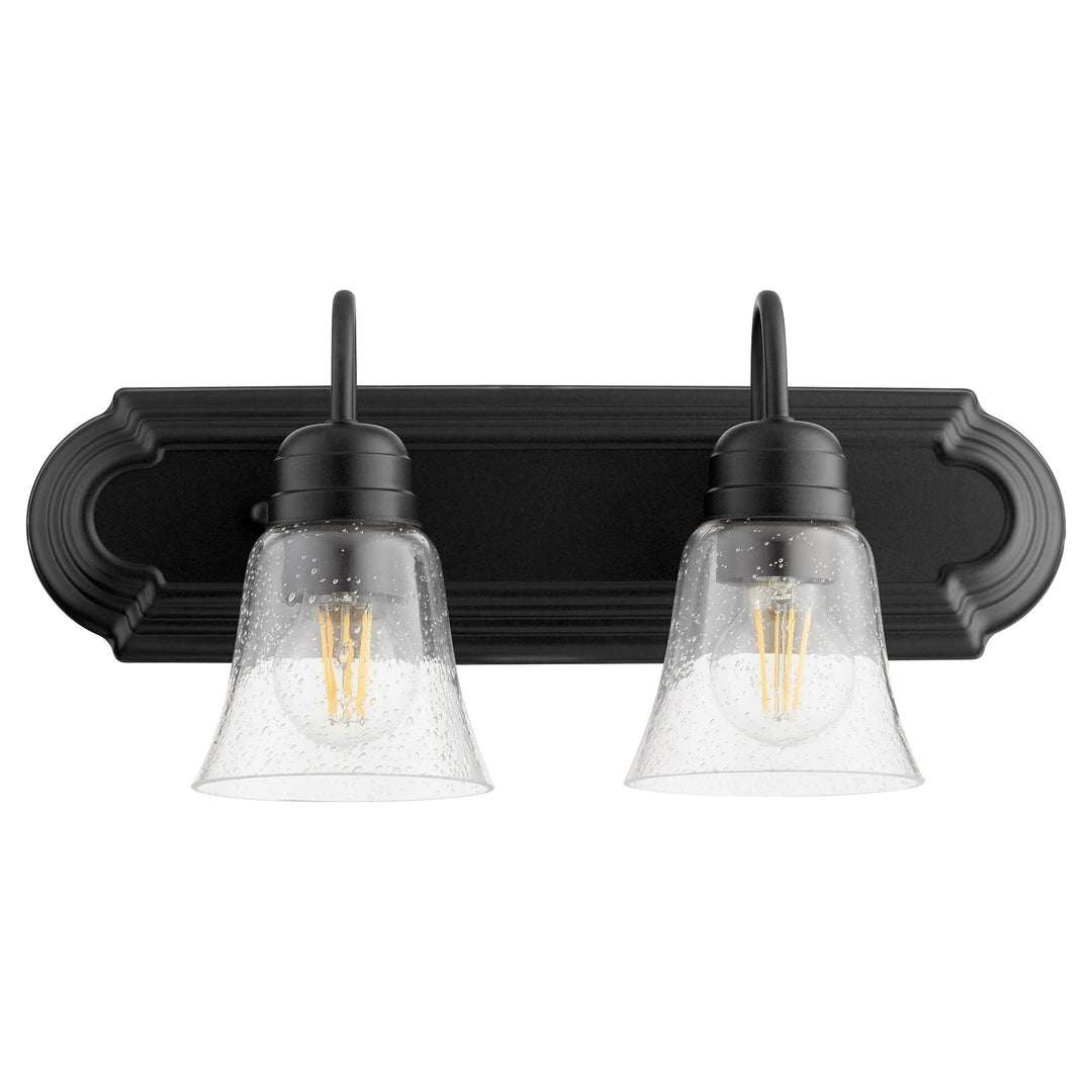 Quorum 5094 Vanities 5094-2-269 Bath Vanity Light 18 in. wide - Textured Black W/ Clear/Seeded