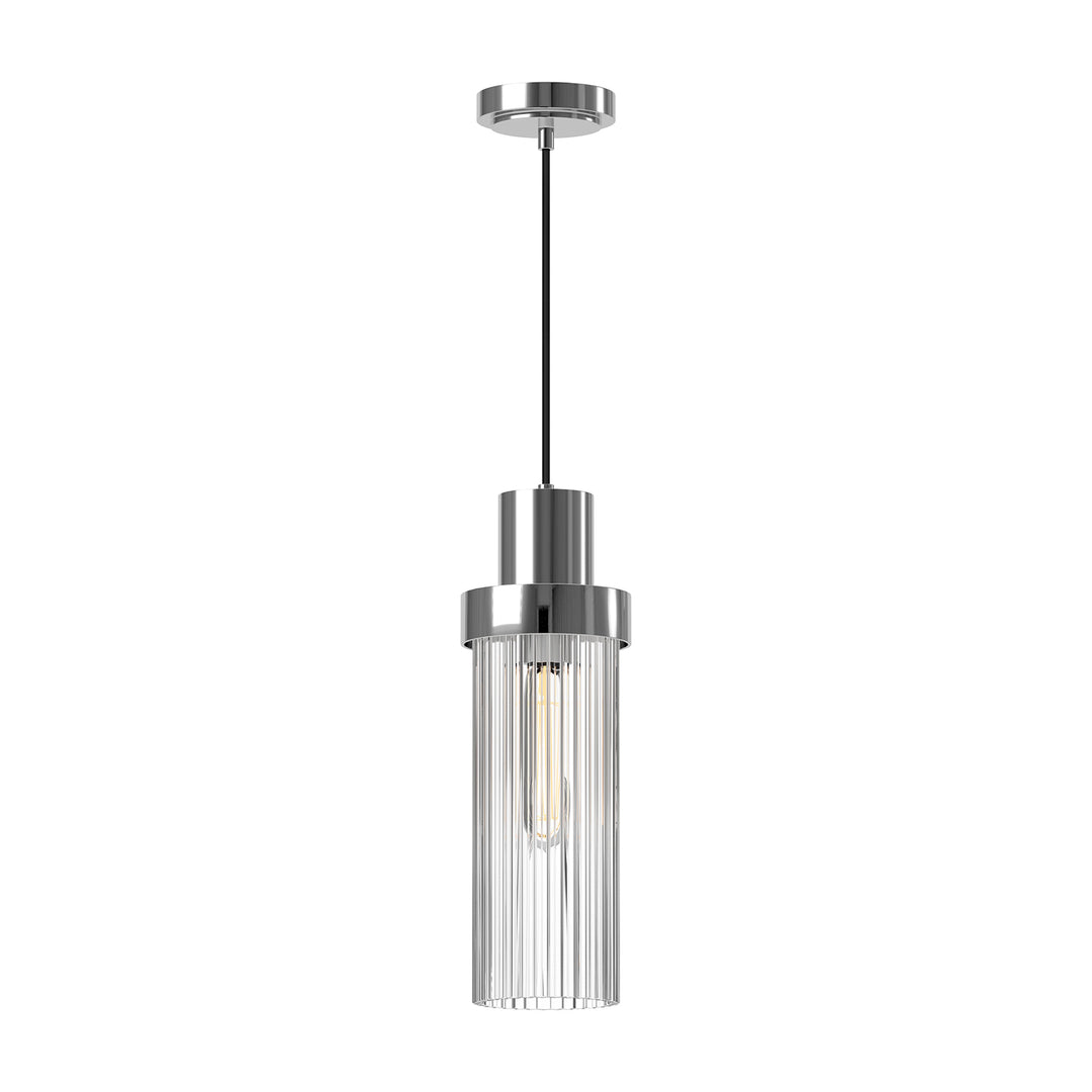 Alora Mood kent PD435605CHCR Pendant Light - Chrome/Clear Ribbed Glass