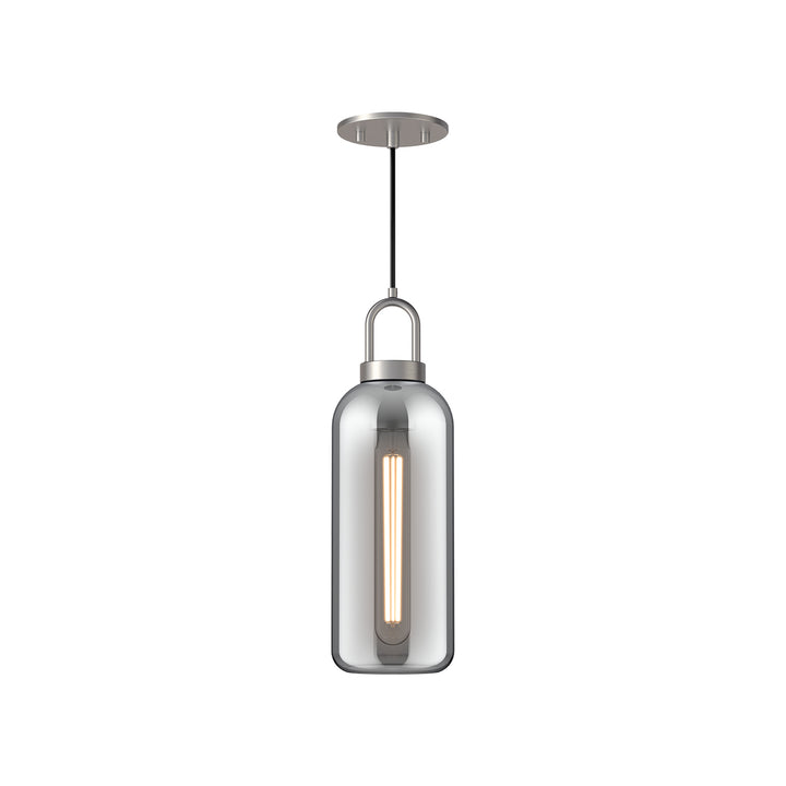 Alora Mood soji PD401505BNSM Pendant Light - Brushed Nickel/Smoked Solid Glass