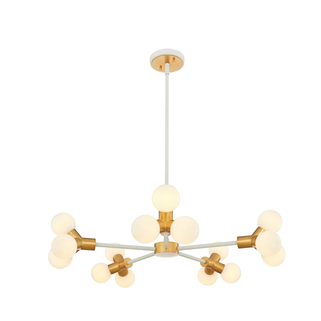 Kalco Tres 517472WNB Chandelier Light - White and New Brass