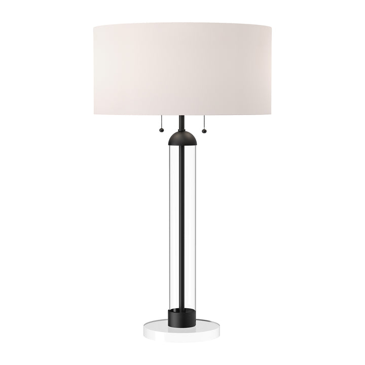 Alora Lighting TL567218MBWL  Sasha Lamp Brushed Gold/White Linen|Matte Black/White Linen