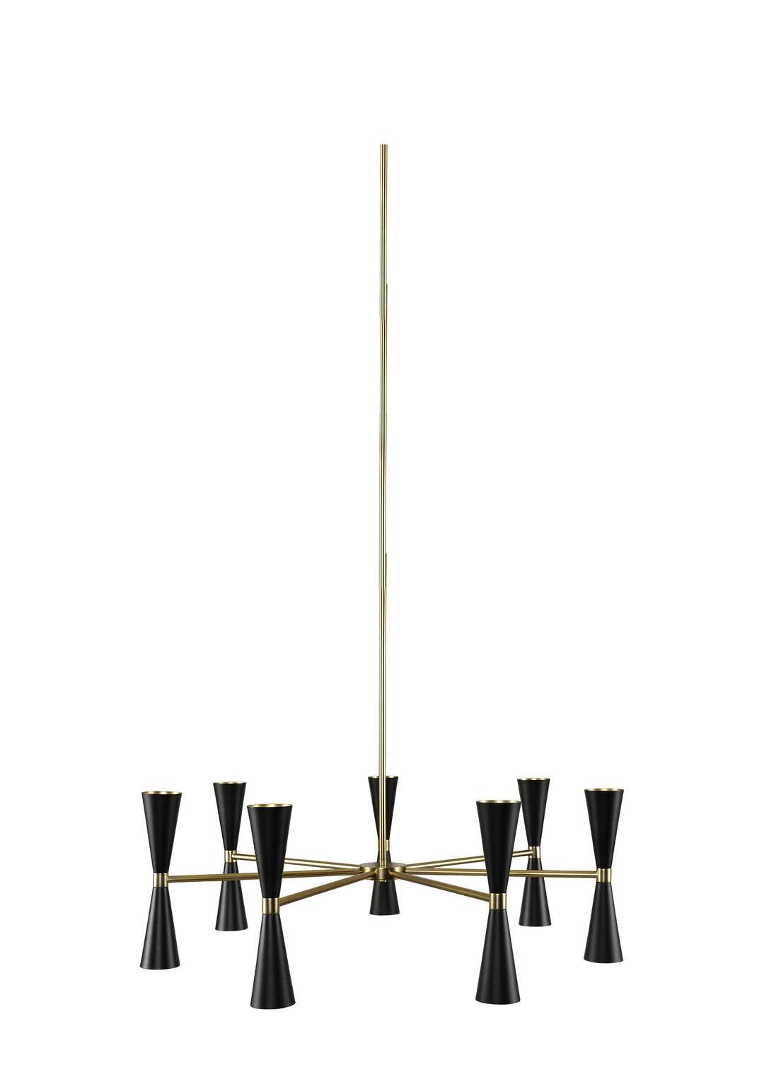 Kalco Milo 310471BVB Chandelier Light - Black and Vintage Brass