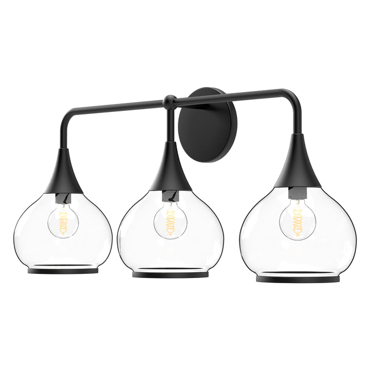 Alora Mood hazel VL524326MBCL Bath Vanity Light 11 in. wide - Clear Glass/Matte Black