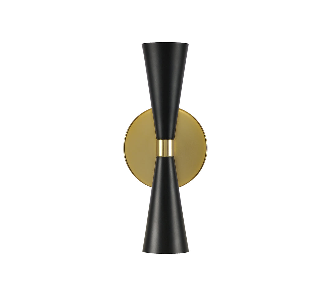 Kalco Milo 310422BVB Wall Sconce Light - Black and Vintage Brass