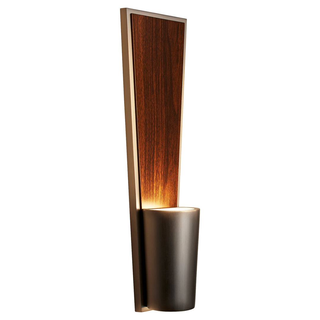 Oxygen Favero 3-402-24 Wall Sconce Light - Satin Nickel W/ Walnut