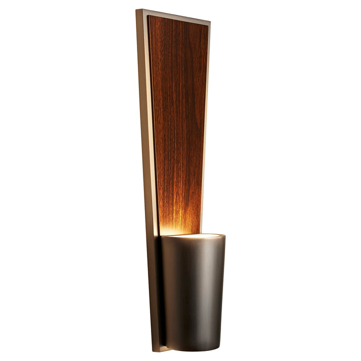 Oxygen Favero 3-402-24 Wall Sconce Light - Satin Nickel W/ Walnut