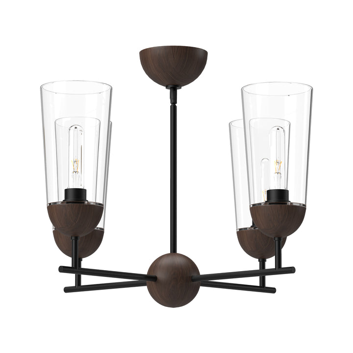 Alora Mood emil CH542324MBWT Chandelier Light - Matte Black/Walnut