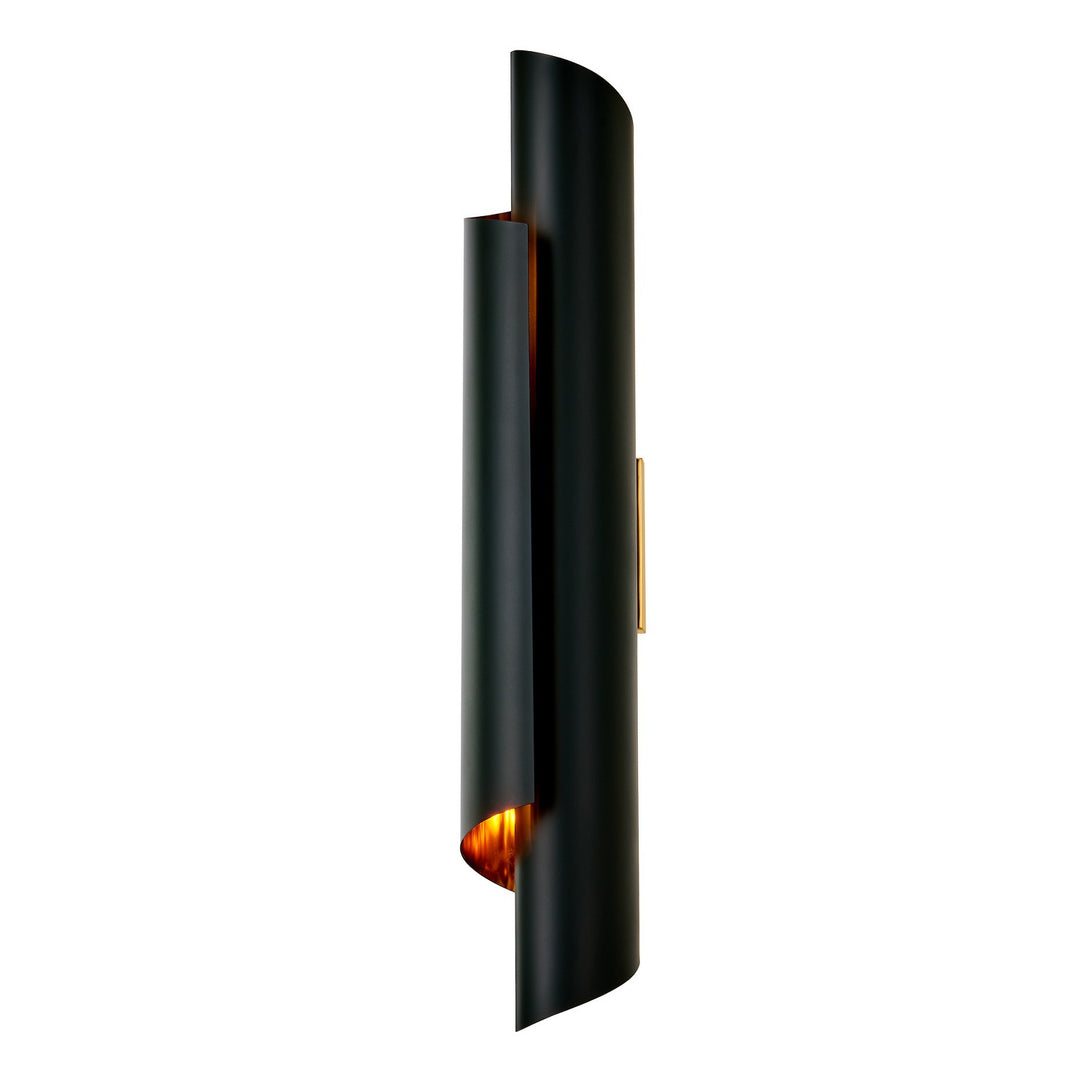 Kalco Piaga 514721PBB Wall Sconce Light - Matte Black and Polished Brass