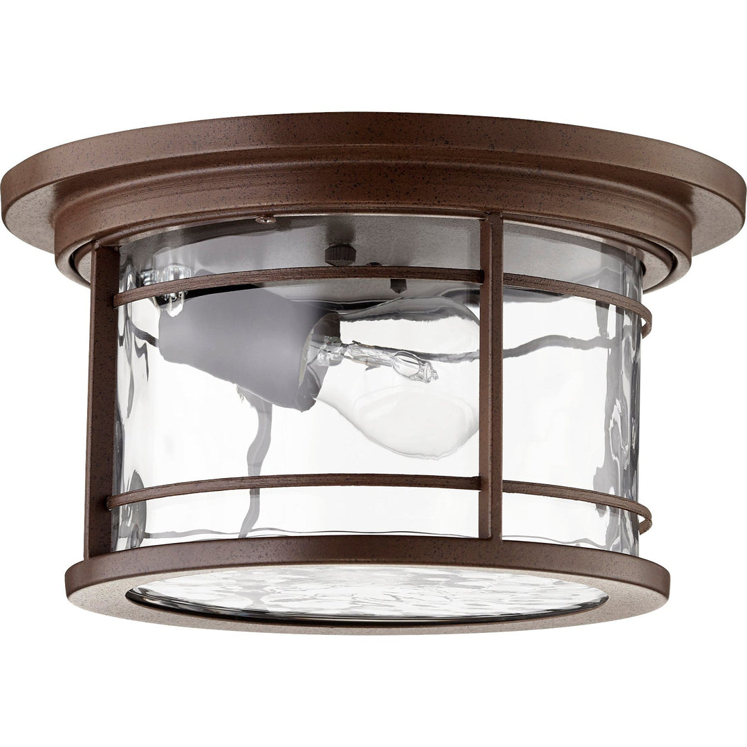 Quorum Larson 3916-11186 Outdoor - Oiled Bronze w/ Clear Hammered Glass