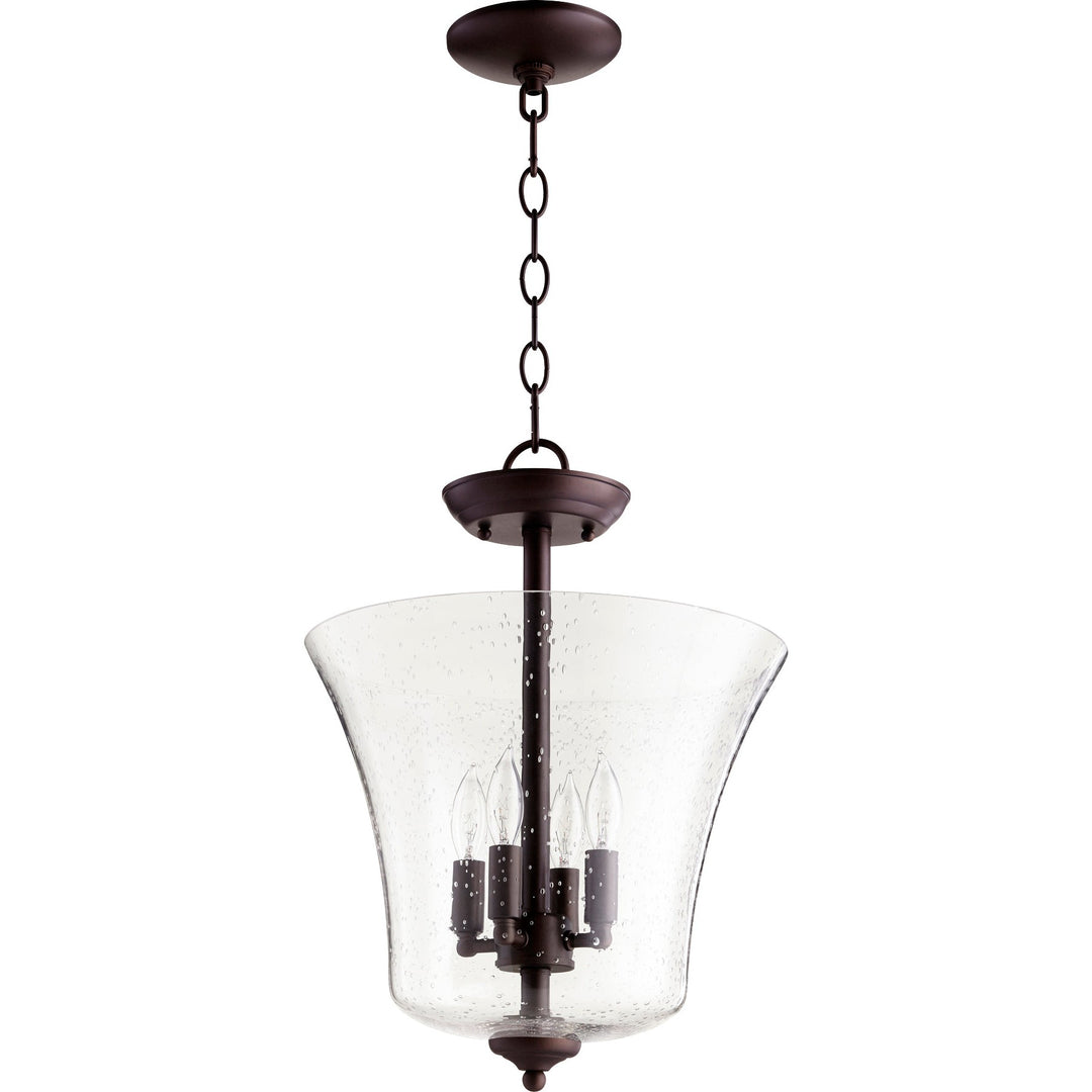 Quorum  2841-13-86 Pendant Light - Oiled Bronze W/ Clear/Seeded