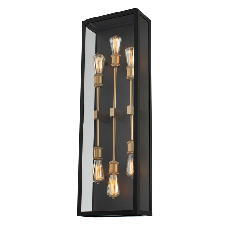 Kalco Lighting 405522BSG  Ashland Outdoor Matte Black W Sanded Gold