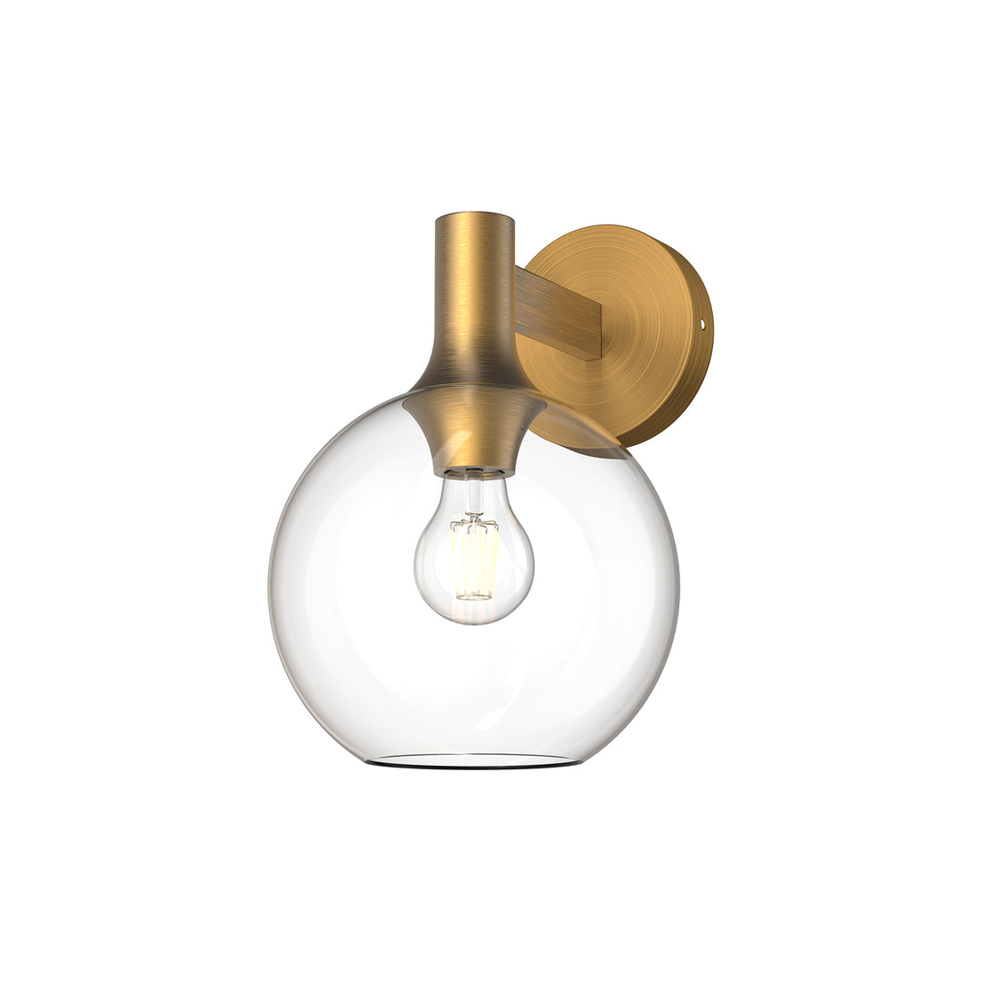 Alora Mood castilla WV506108AGCL Wall Light - Aged Gold/Clear Glass