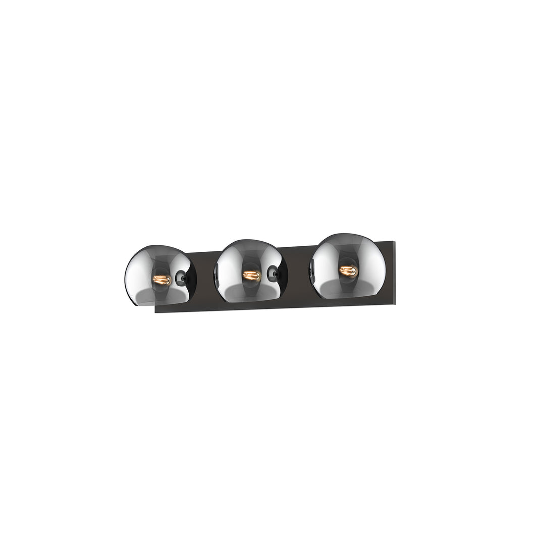 Alora Mood willow VL548322MBSM Bath Vanity Light 11 in. wide - Matte Black/Smoked Solid Glass