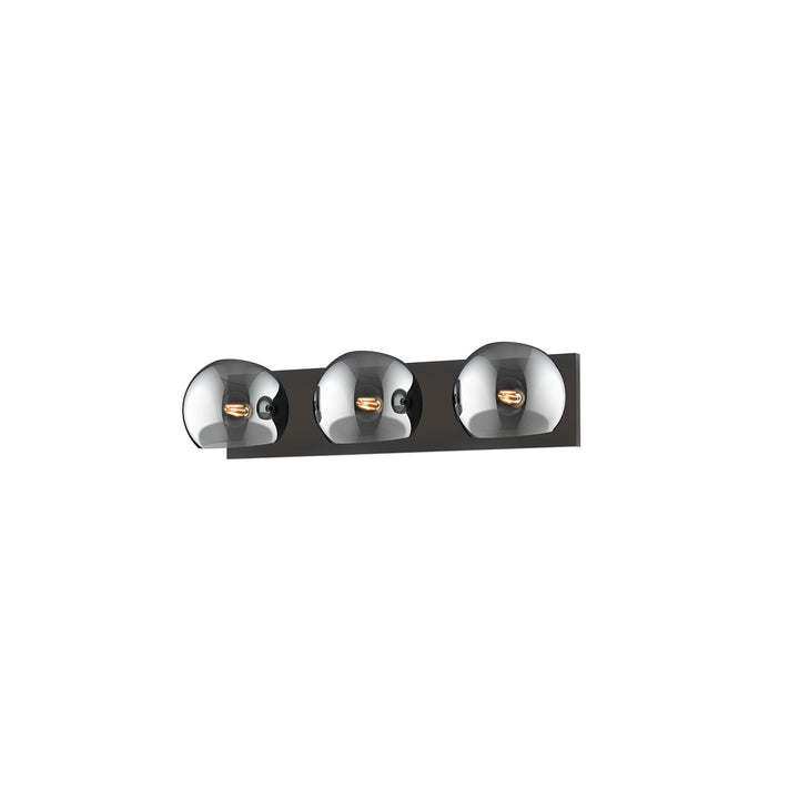 Alora Mood willow VL548322MBSM Bath Vanity Light 11 in. wide - Matte Black/Smoked Solid Glass