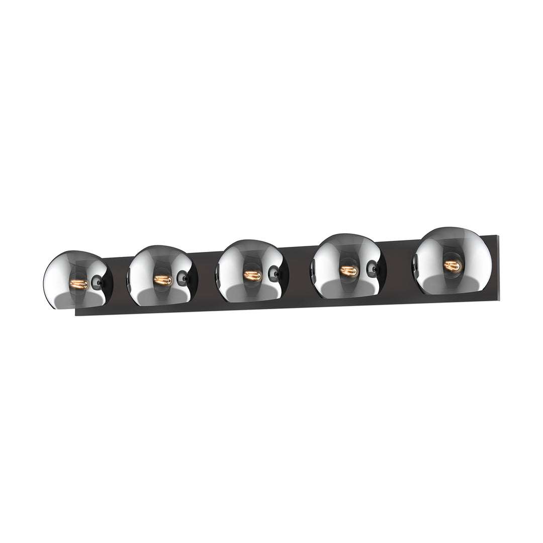Alora Mood willow VL548540MBSM Bath Vanity Light 11 in. wide - Matte Black/Smoked Solid Glass