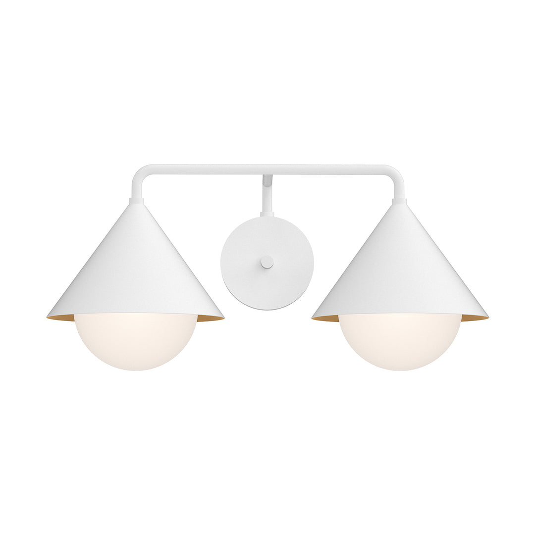 Alora Mood remy VL485221WHOP Bath Vanity Light 18 in. wide - White/Opal Glass