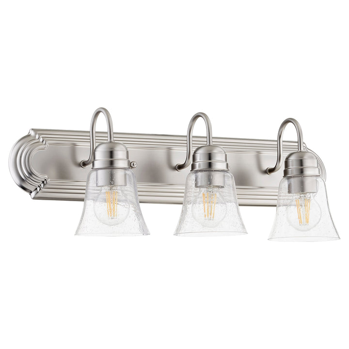Quorum 5094 Vanities 5094-3-265 Bath Vanity Light 24 in. wide - Satin Nickel W/ Clear/Seeded