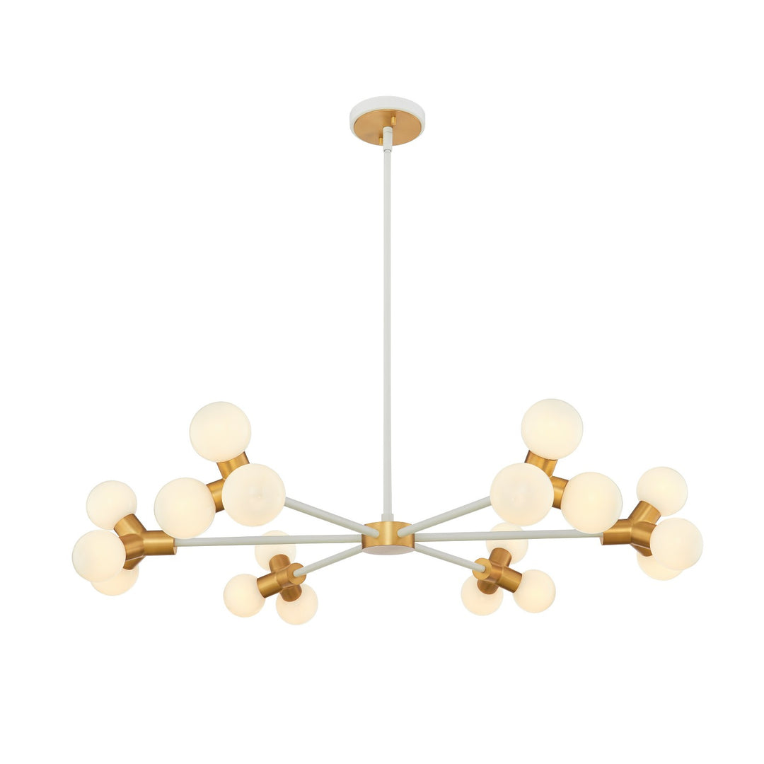 Kalco Tres 517473WNB Chandelier Light - White and New Brass