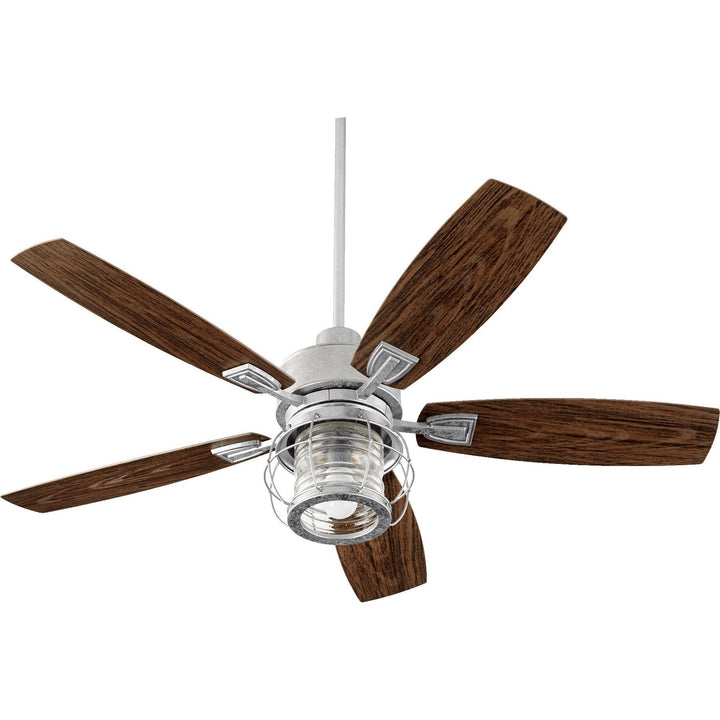 Quorum Galveston 13525-9 Ceiling Fan - Galvanized, Walnut