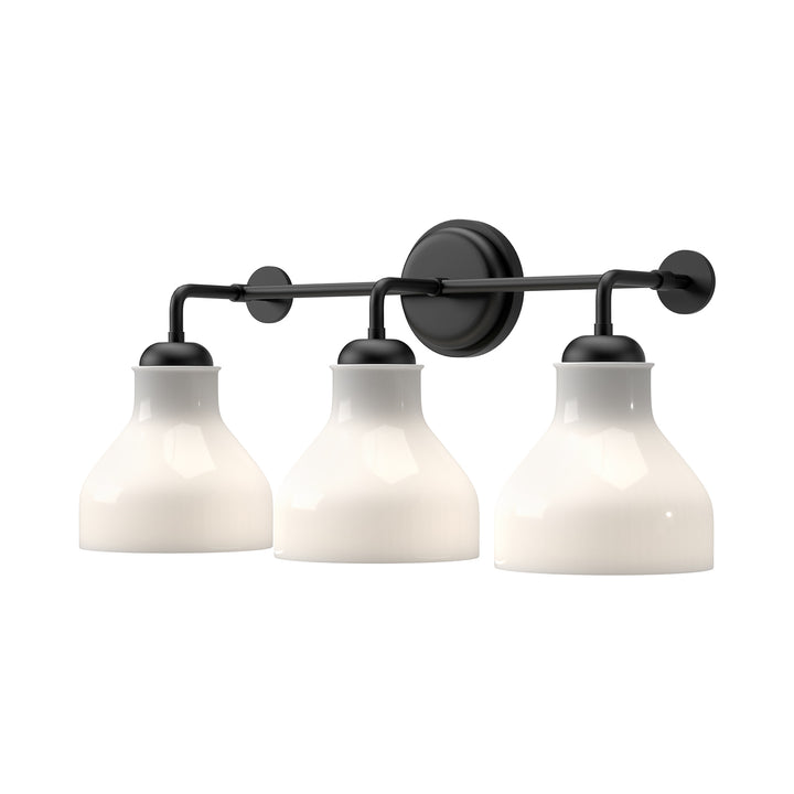 Alora Mood westlake VL540322MBGO Bath Vanity Light 17 in. wide - Glossy Opal Glass/Matte Black