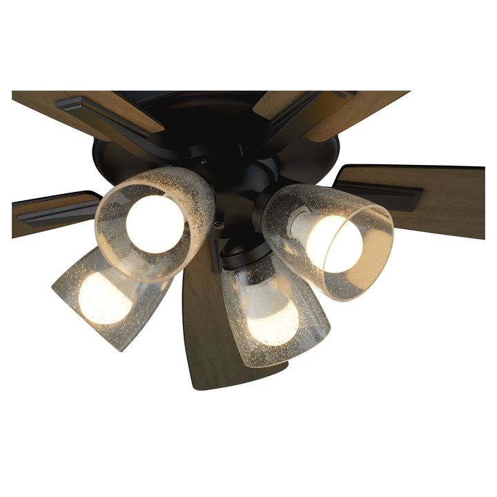 Quorum Ovation 4525-2459 Ceiling Fan 52 in. - Matte Black, Matte Black/Weathered Gray