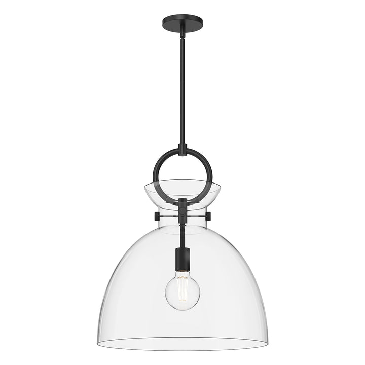 Alora Mood waldo PD411818MBCL Pendant Light - Matte Black/Clear Glass