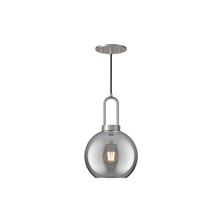 Alora Mood soji PD601608BNSM Pendant Light - Brushed Nickel/Smoked Solid Glass