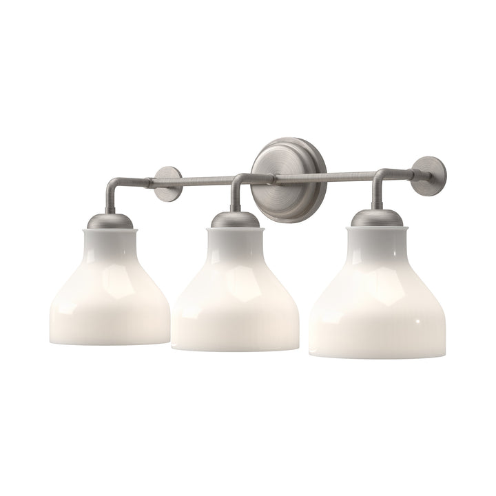 Alora Mood westlake VL540322BNGO Bath Vanity Light 17 in. wide - Brushed Nickel/Glossy Opal Glass