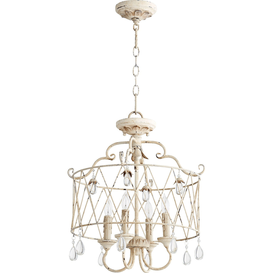 Quorum Venice 2844-4-70 Chandelier Light - Persian White, Weathered Oak/Weathered Oak/