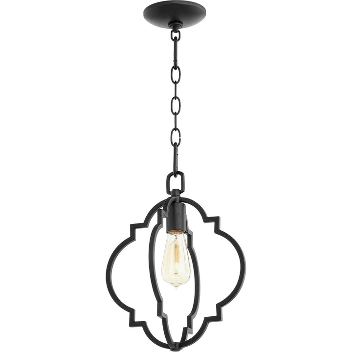 Quorum Dublin 3842-69 Pendant Light - Textured Black,  Matte Black/Weathered Oak/