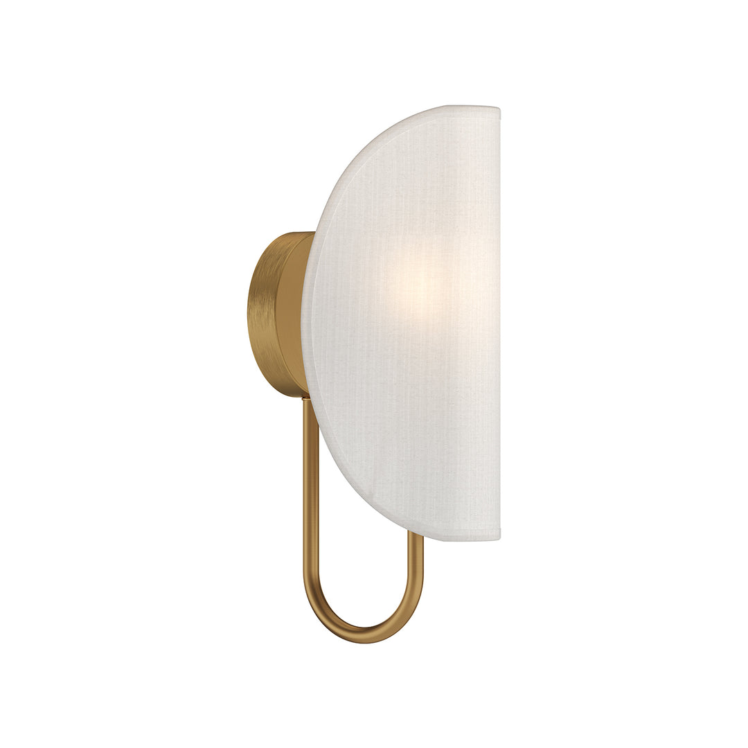 Alora Mood seno WV450706AGCW Wall Light - Aged Gold/White Cotton Fabric