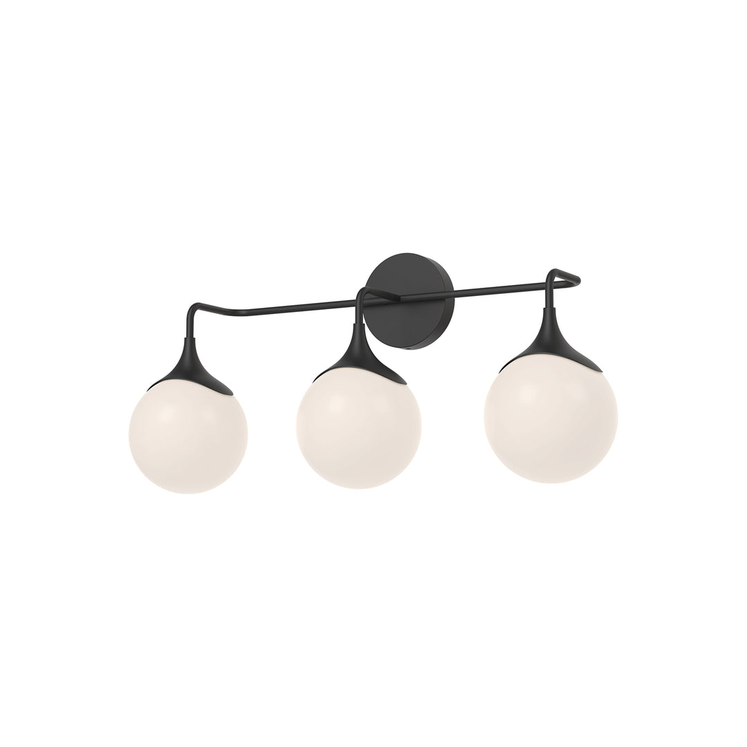 Alora Mood nouveau VL505125MBOP Bath Vanity Light 17 in. wide - Matte Black/Opal Matte Glass