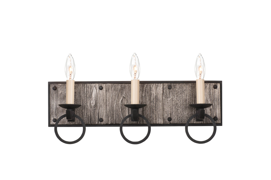 Kalco Laramie 509233BI Bath Vanity Light 19 in. wide - Black Iron