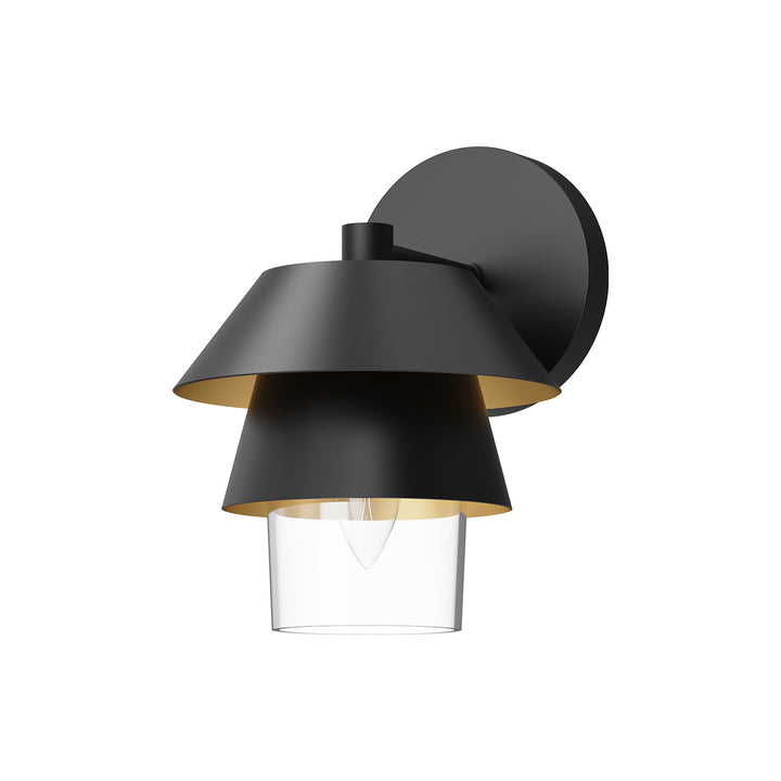 Alora Mood tetsu WV475106MBCL Wall Light - Matte Black/Clear Glass
